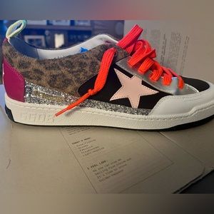 Golden goose multi colored/leopard ball stars